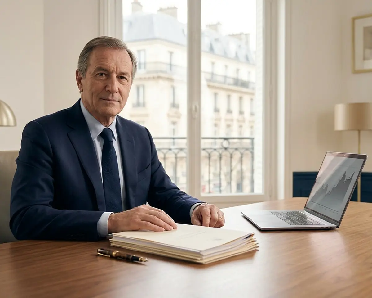Personne consultant des documents et des relevés dans un bureau